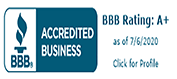 BBB Accredited Business | BBB Rating: A+ as of 7/6/2020 | Click for Profile